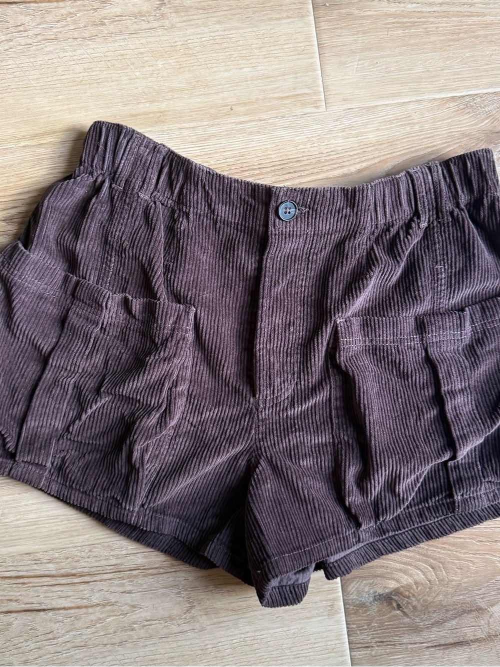 We The Free Chocolate Brown Corduroy Shorts NWT